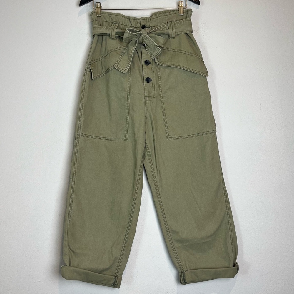 NWT BDG Urban Outfitters Umber High Waisted Green Cargo Pants Paperbag Medium